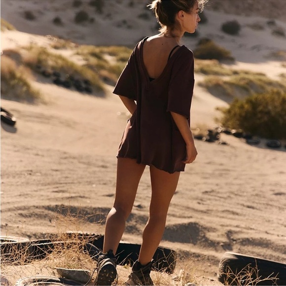 Free People Hot Shot Tee Romper in Dark Espresso XS - Picture 5 of 12